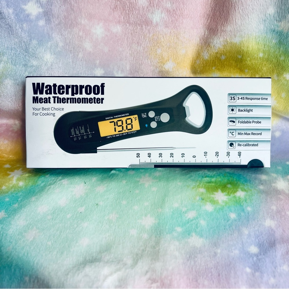 Waterproof Meat Thermometer - Black